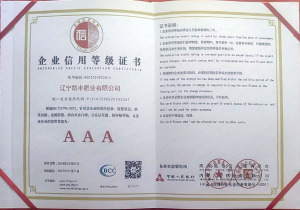 企业信用等级证书